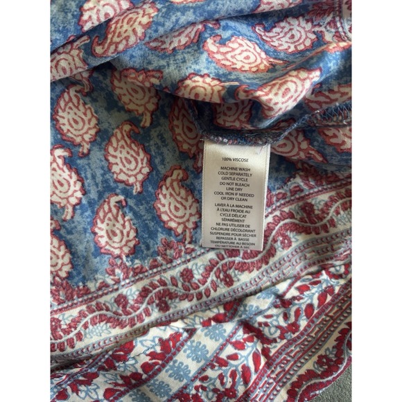 NEW Beachlunchlounge Womens Size S Paisley Boho Off Shoulder Navy Red Top NWT - Picture 10 of 10